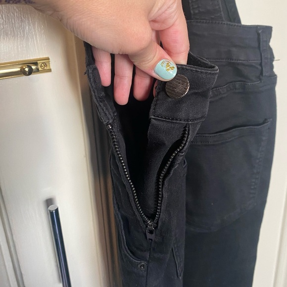 Free People Black Denim Overalls Size 24 - Picture 4 of 5